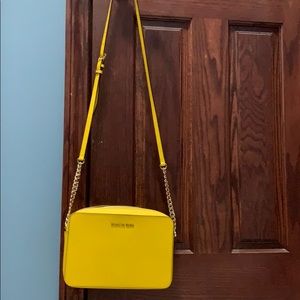 Michael Kors yellow cross body purse